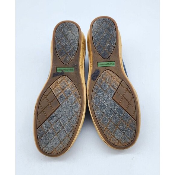 Grasshoppers Women's Ortholite Slip On Wedge Espadrille Shoes Blue/Tan Sz 6.5 M - Picture 8 of 10